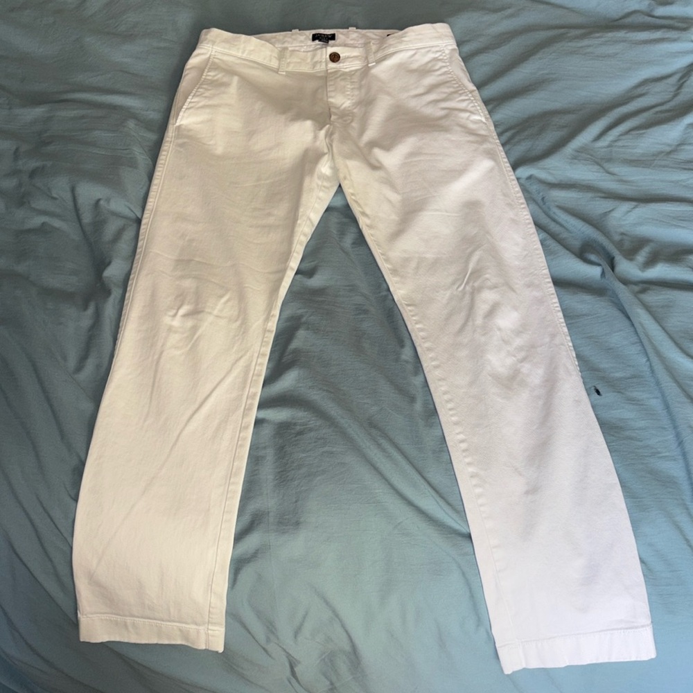 J. Crew Men's White Slim-fit Flex Chino Pants